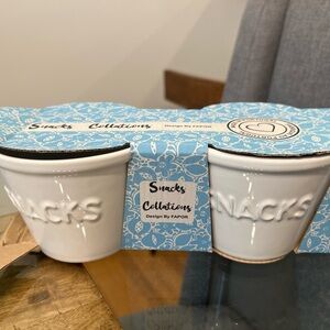 2 White Snack Bowls by Fapor